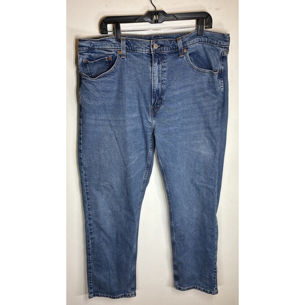 Levis 505 Jeans Mens 34x32 Blue Regular Straight Leg Denim Medium Wash